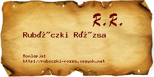 Rubóczki Rózsa névjegykártya