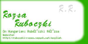 rozsa ruboczki business card